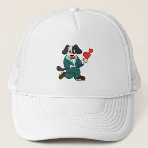 Dog as Groom with Suit & Tie Trucker Hat
