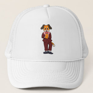 Dog as Groom with Suit Trucker Hat