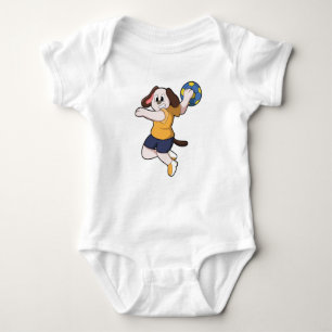 Dog as Handball player with Handball Baby Bodysuit