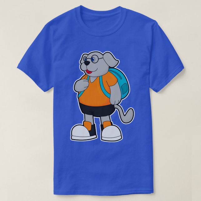 Dog as Hiker with Backpack T-Shirt (Design Front)