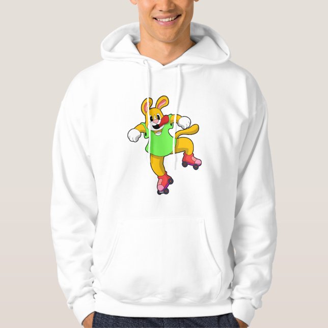 Dog as Inline Skater with Inline Skates Hoodie (Front)