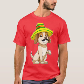 Dog as Mexican with Straw hat T-Shirt
