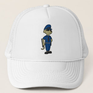 Dog as Police officer with Baton & Sunglasses Trucker Hat