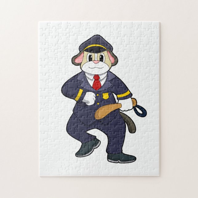 Dog as Police officer with Police uniform Jigsaw Puzzle (Vertical)
