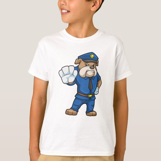 Dog as Police officer with Police uniform T-Shirt (Front)