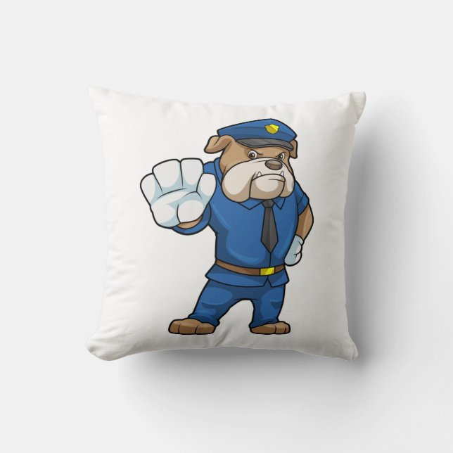 Dog as Police officer with Uniform Cushion (Front)
