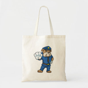 Dog as Police officer with Uniform Tote Bag