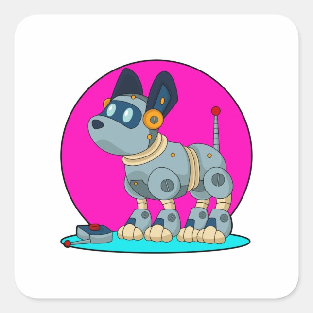 Dog as Robot Square Sticker (Front)