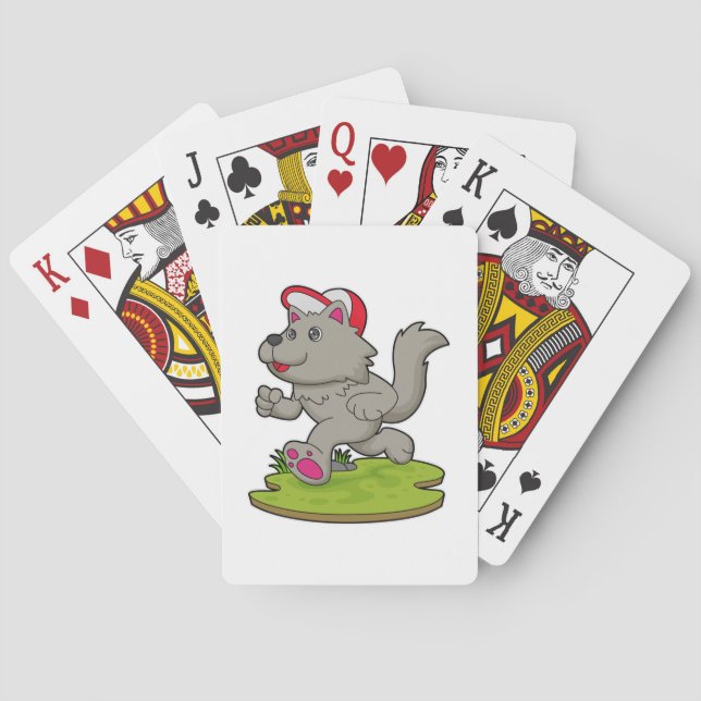 Dog as Runner with Cap Playing Cards (Back)