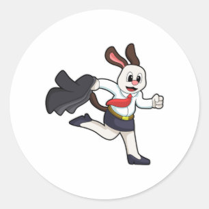 Dog as Secretary with Skirt Classic Round Sticker