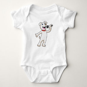 Dog as Singer with Microphone Baby Bodysuit