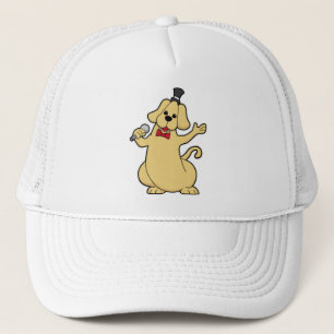 Dog as Singer with Microphone Trucker Hat