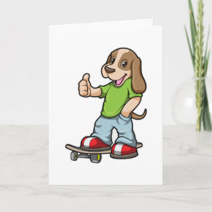 Dog as Skater with Skateboard Card