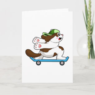 Dog as Skater with Skateboard Card