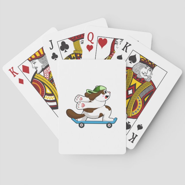 Dog as Skater with Skateboard Playing Cards (Back)