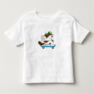 Dog as Skater with Skateboard Toddler T-Shirt
