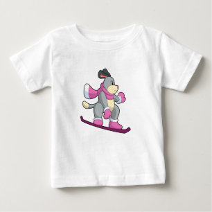 Dog as Snowboarder with Sonowboard Baby T-Shirt