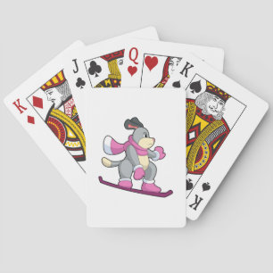 Dog as Snowboarder with Sonowboard Playing Cards