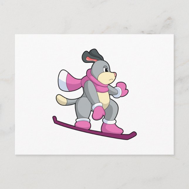 Dog as Snowboarder with Sonowboard Postcard (Front)