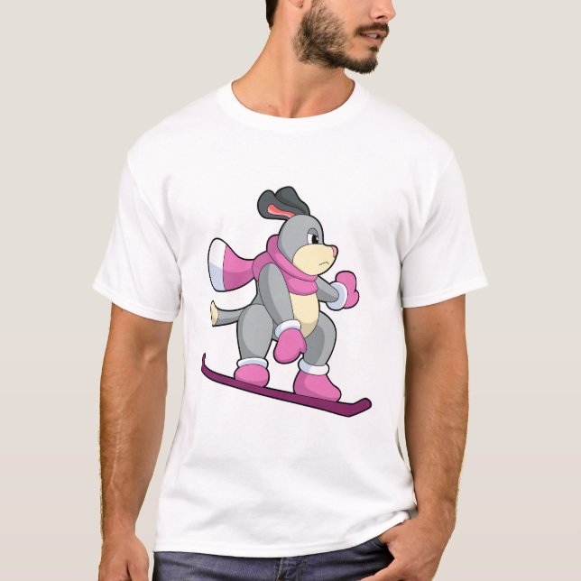 Dog as Snowboarder with Sonowboard T-Shirt (Front)