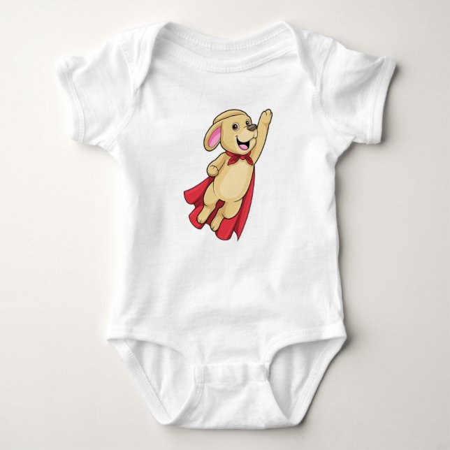 Dog as Superhero with Cape Baby Bodysuit (Front)