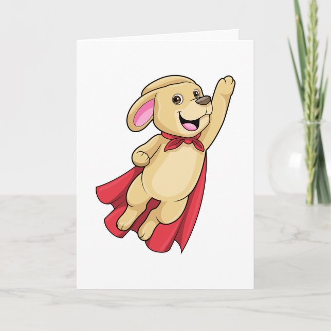 Dog as Superhero with Cape Card (Front)