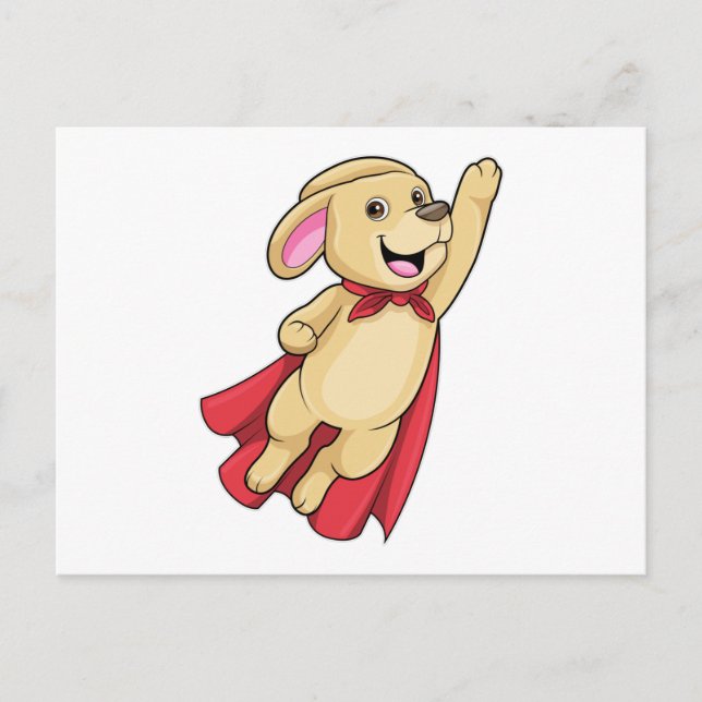 Dog as Superhero with Cape Postcard (Front)