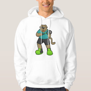 Dog as Tennis player with Tennis racket Hoodie