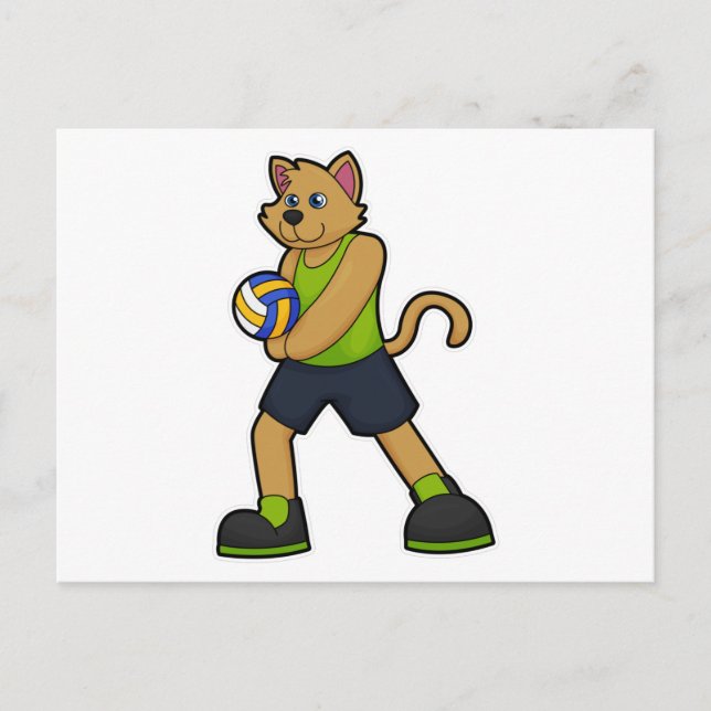 Dog as Volleyball player with Volleyball Postcard (Front)
