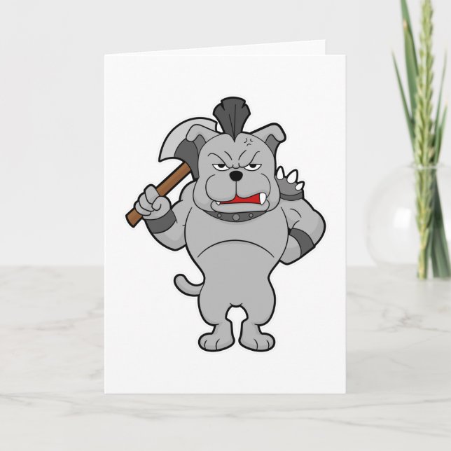 Dog as Warrior with Axe Card (Front)