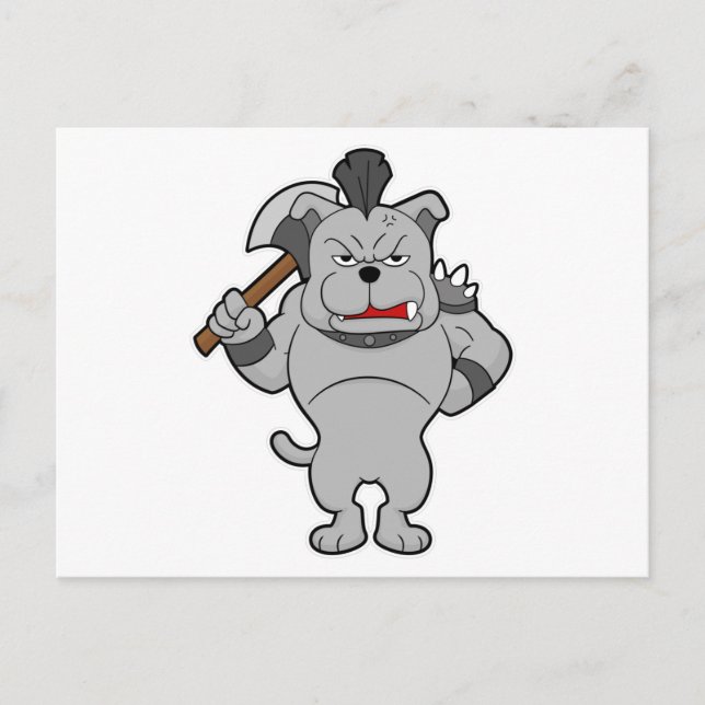 Dog as Warrior with Axe Postcard (Front)