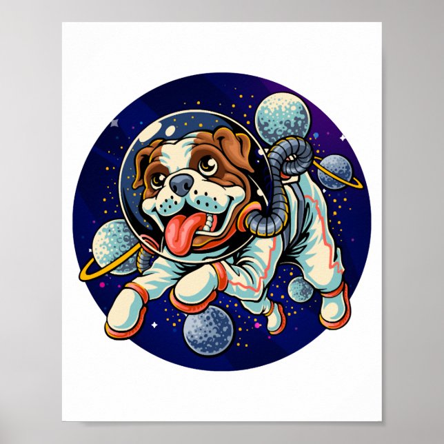 Dog Astronaut, space dog Poster (Front)