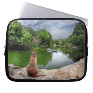 Dog at Barton Creek - Austin Texas Laptop Sleeve