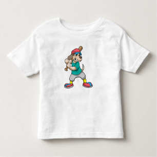 Dog at Baseball with Baseball bat Toddler T-Shirt