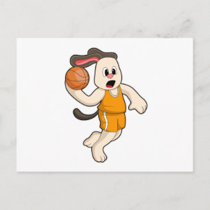 Dog at Basketball Sports Postcard