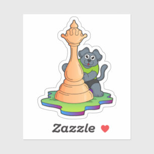 Dog at Chess with Chess piece Queen