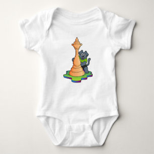 Dog at Chess with Chess piece Queen Baby Bodysuit