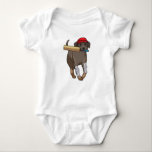 Dog at Cricket with Cricket bat Baby Bodysuit<br><div class="desc">This design is the perfect gift for a birthday,  Christmas and other celebrations. It is suitable for women,  men and kids.</div>