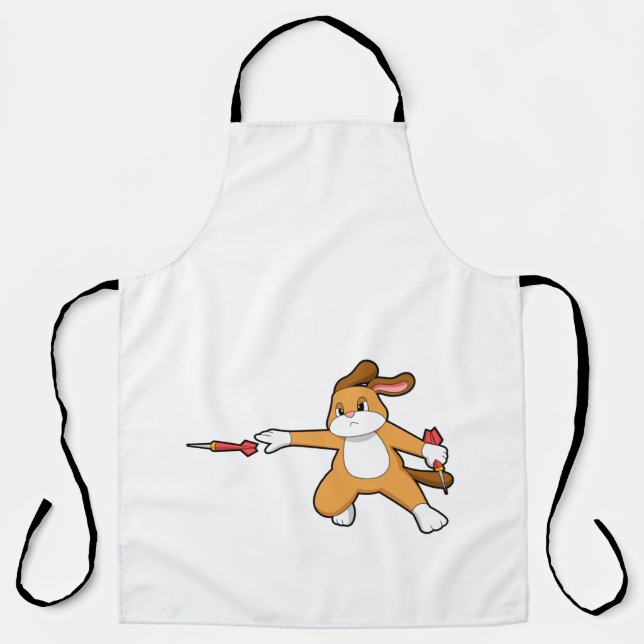 Dog at Darts with Dart.PNG Apron (Front)