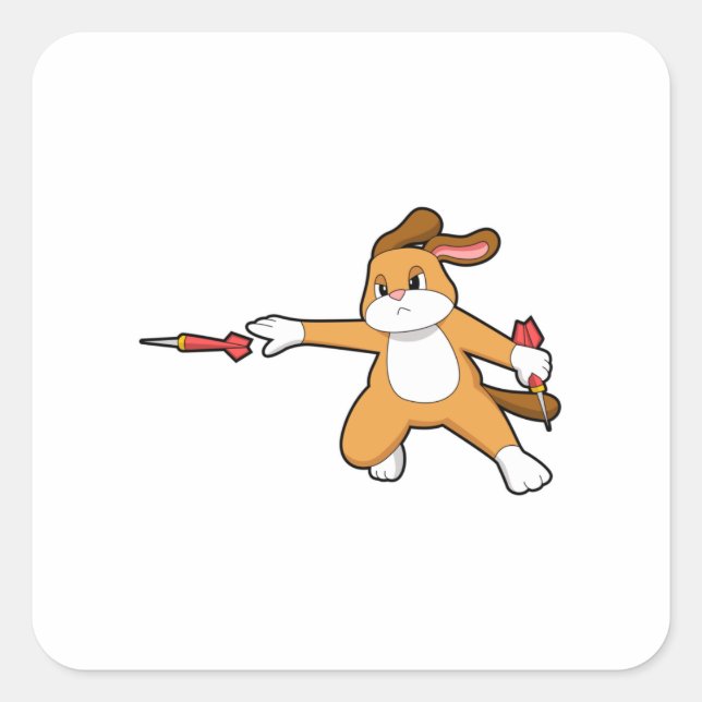 Dog at Darts with Dart.PNG Square Sticker (Front)