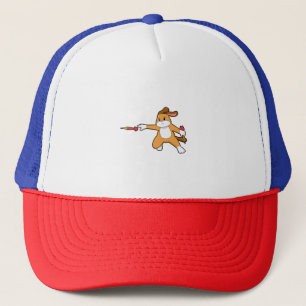 Dog at Darts with Dart.PNG Trucker Hat