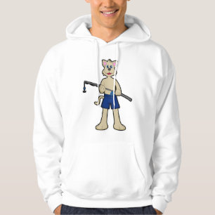 Dog at Fishing with Fishing rod & Fish Hoodie