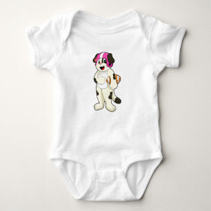 Dog at Football Sports Baby Bodysuit