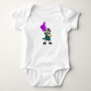 Dog at Football Sports Baby Bodysuit