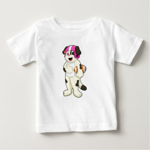 Dog at Football Sports Baby T-Shirt