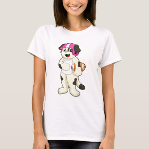 Dog at Football Sports T-Shirt