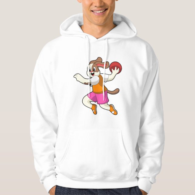 Dog at Handball player with Handball Hoodie (Front)