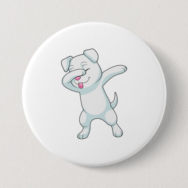 Dog at Hip Hop Dance Dab 7.5 Cm Round Badge (Front)