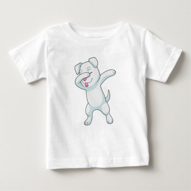 Dog at Hip Hop Dance Dab Baby T-Shirt (Front)