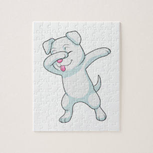 Dog at Hip Hop Dance Dab Jigsaw Puzzle